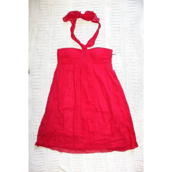 New OC by Oleg Cassini Cocktail 100% Silk Pink Mini dress Open Back Size 8 Zip - Picture 7 of 11